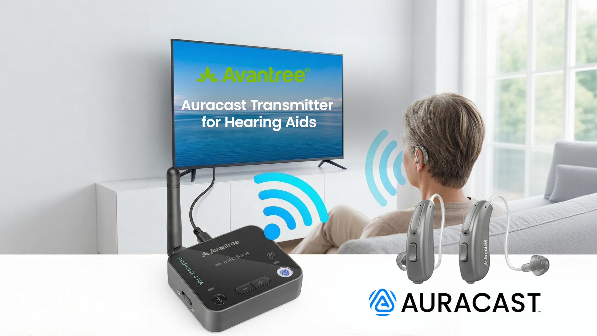 Avantree Audikast 4 　トランスミッター Bluetooth TV Transmitter with Auracast | Avantree Audikast 4